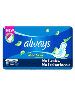 Always Maxi Thick Extra Long Aloe Vera 16cs