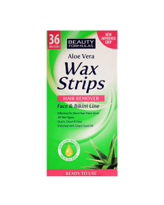 Beauty Formulas Face Wax Strips Aloe Vera Face & Bikni 36cs