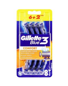 Gillette blue 3 comfort disposable razor 8cs