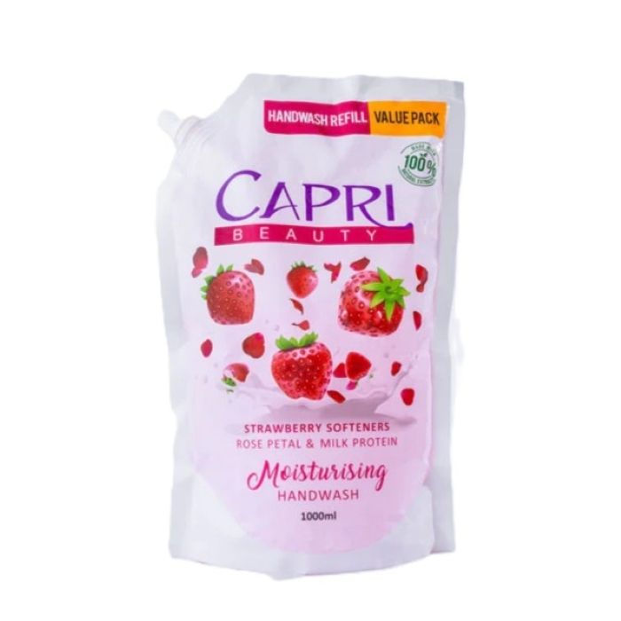 Capri Handwash Strawberry And Rose Petals 1000 ml · SOFT PACK