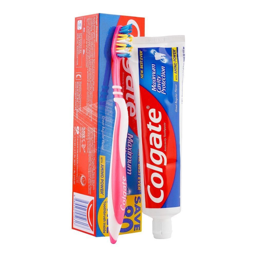 Colgate Maximum Cavity Brush Toothpaste (Pakistan) 200 g · PACK