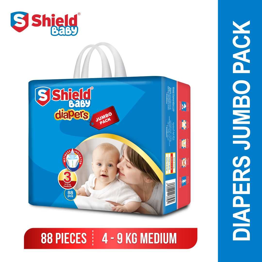 Shield Baby Diapers Jumbo 3 Medium 88 pcs · PACK · 88 PACK