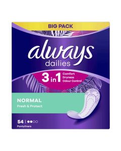 Always Dailies 3in1 54 Pantyliners Normal Fresh & Protect