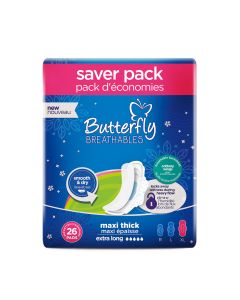 Butterfly Pads Breathable Maxi Thick Extra Long 26cs