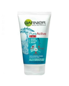 Garnier Pure Active 3 In 1 Face Wash 100ml (Local)